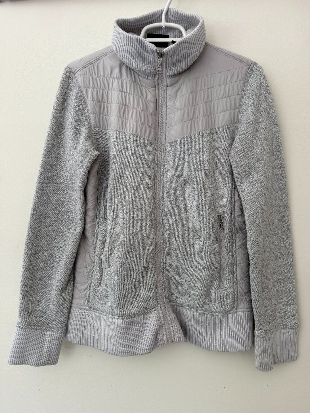 Marmot Gray Full Zip Midweight Quilted Fleece Sweater Jacket